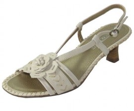 Rose Satin Cream Sandals