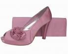 Rosebud Quartz Pink Satin Platform Ladies Shoe