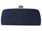 Selina Navy Satin Clutch Bag