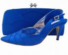 Selina Royal Blue Satin Ladies Sling Back Shoe