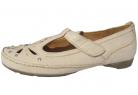 Sheena Off-White Leather T-Bar Soft & Flexible Shoe
