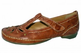 Sheena Tan Leather T-Bar Soft & Flexible Shoes