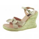 Suzanne Pink Hessian Wedge Sandal