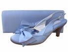 Twee Periwinkle Blue Satin Slingback Shoe