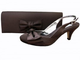 Twee Express Brown Satin Clutch Bag