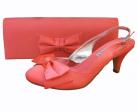 Twee Coral Satin Slingback Shoe