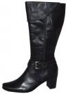 Amelia Black Leather Knee High Boots