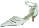 Gina White Leather Heeled Ladies Shoes
