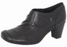 Gloria Black Leather Heeled Shoe Boot