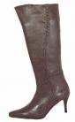 Heather Brown Leather Knee High Boots