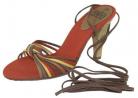 Jadel Orange & Red Heeled Sandals
