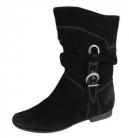 Katherine Black Leather Suede Boots