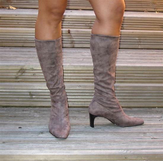 Ladies Stretch Boots In Taupe Sole Divas