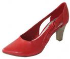 Leigh Red Leather Heeled Ladies Shoes