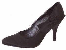 Menbur Black Satin Heeled Ladies Shoes