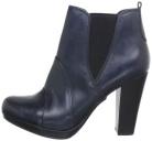 Natasha Navy Leather Ankle Boots