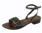 Neptune Brown Leather Flat Sandals