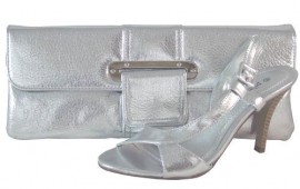 Pilar Abril Silver Evening Sandals