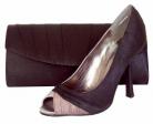 Primrose Black Satin Peep Toe Shoe