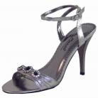 Raquel Diamante Metaliic Pewter Evening Sandals