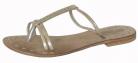 Viola Gold Leather Toe Post Sandals