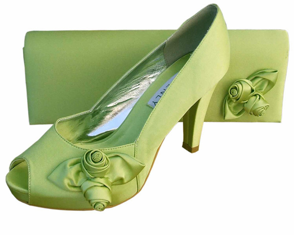 Lime Green Satin Clutch Bag