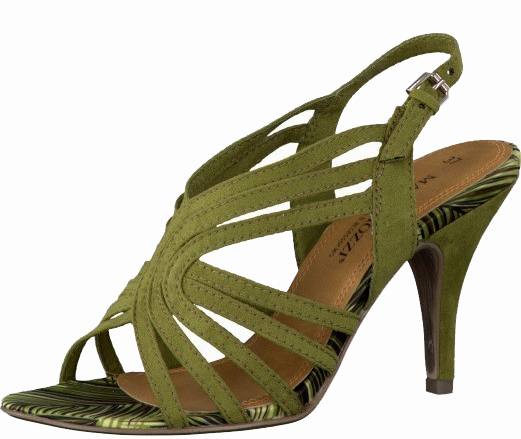 green heeled sandals uk