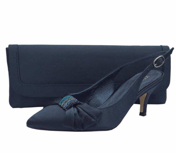 navy satin wedding shoes