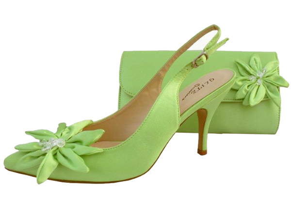 Lime Evening Shoes and Bag