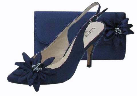 navy blue evening shoe