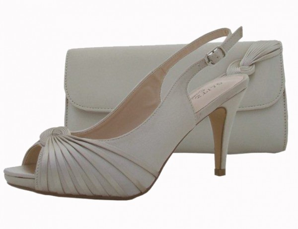 Champagne Wedding Shoes and Matching Bag