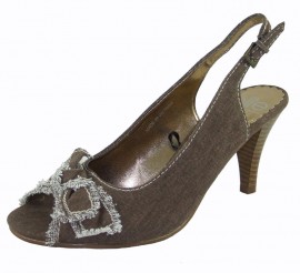 Brown Leather Peep Toe Ladies Shoes Reduced to £20