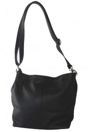 Black Leather Hobo Bag Black