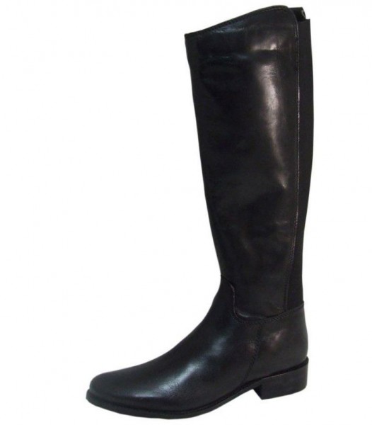 Ladies Black Leather Knee High Boots | Sole Divas