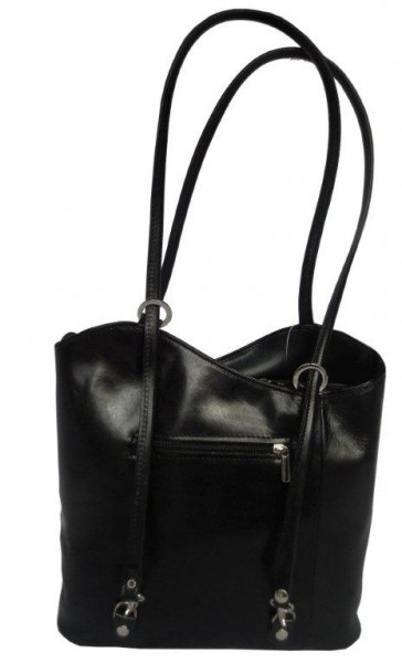 Italian Leather Shoulder and Rucksack Bag Black®