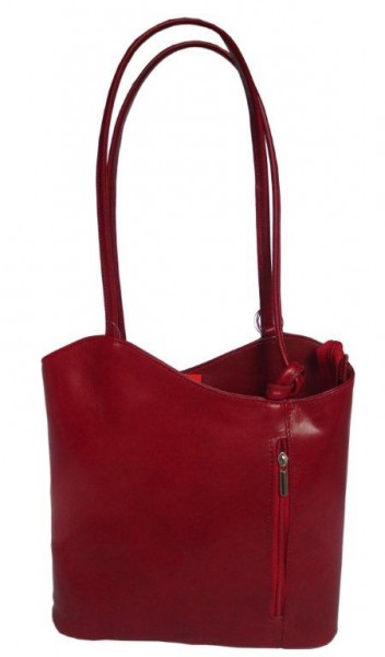 Red® Italian Leather Shoulder and Rucksack Bag