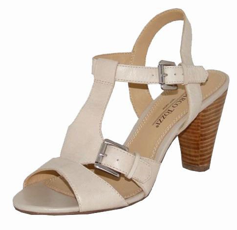 Cream Leather Heeled Sandals | Ladies Sandals | Heeled Sandals