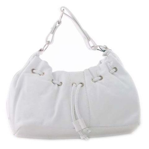 White Leather Scoop Bag Reduced £30