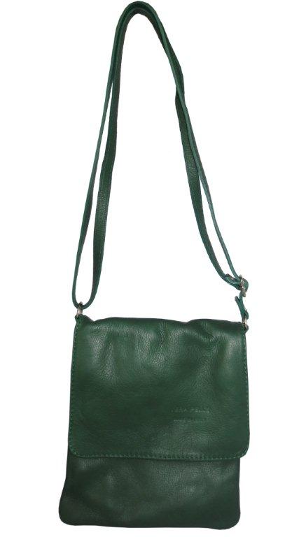 Green Italian Leather Cross Body Bag