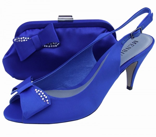 Menbur Dazzling Blue Shoes and Matching Bag