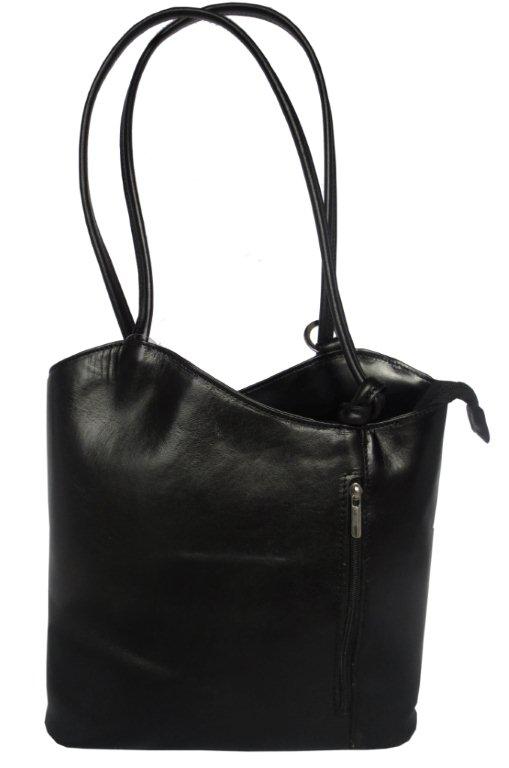 Italian Leather Shoulder and Rucksack Bag Black®